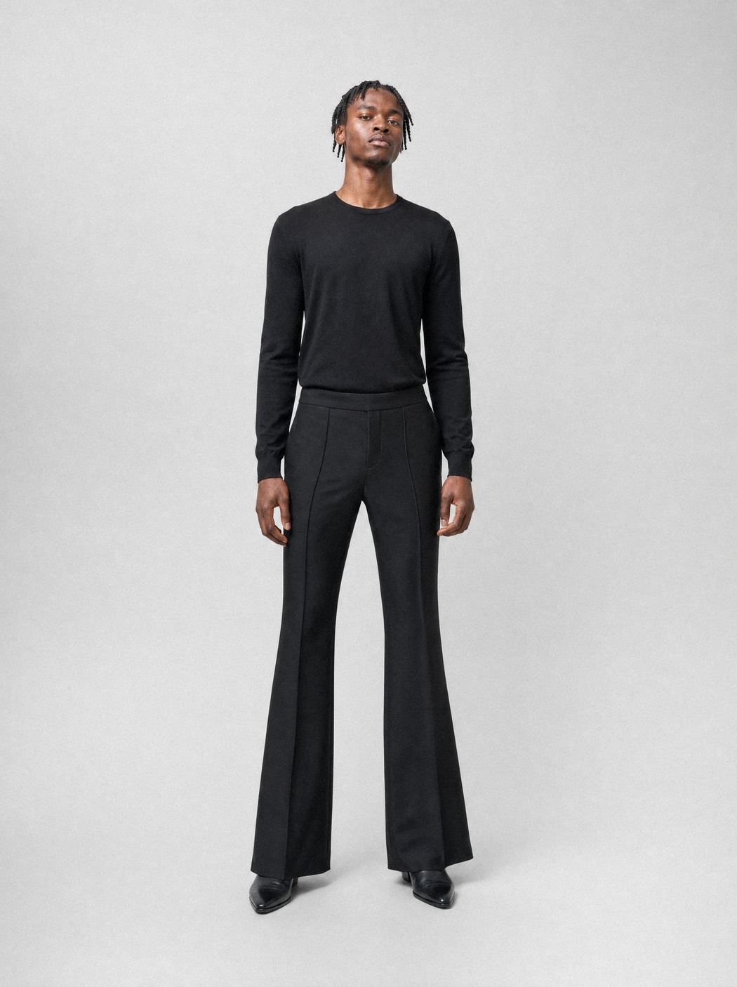 Black Flare Trousers, front