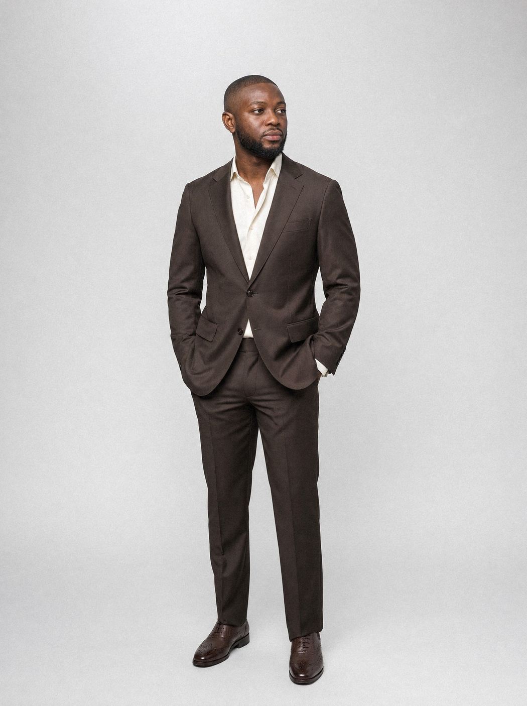 Coffee Two-Piece Suit, front