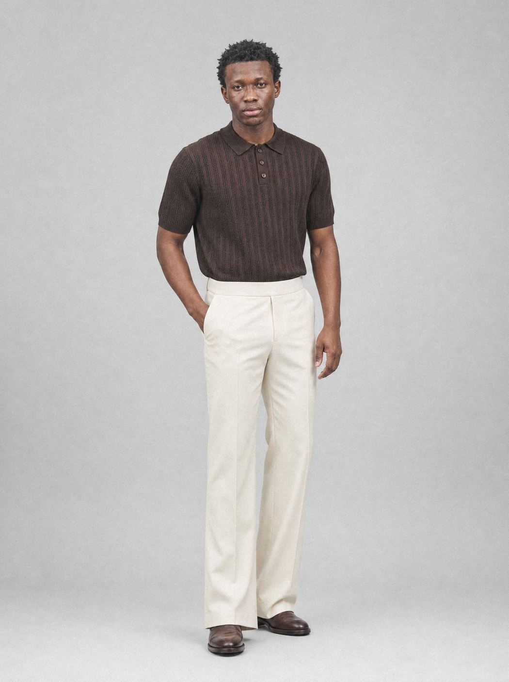 Cream Flare Trousers