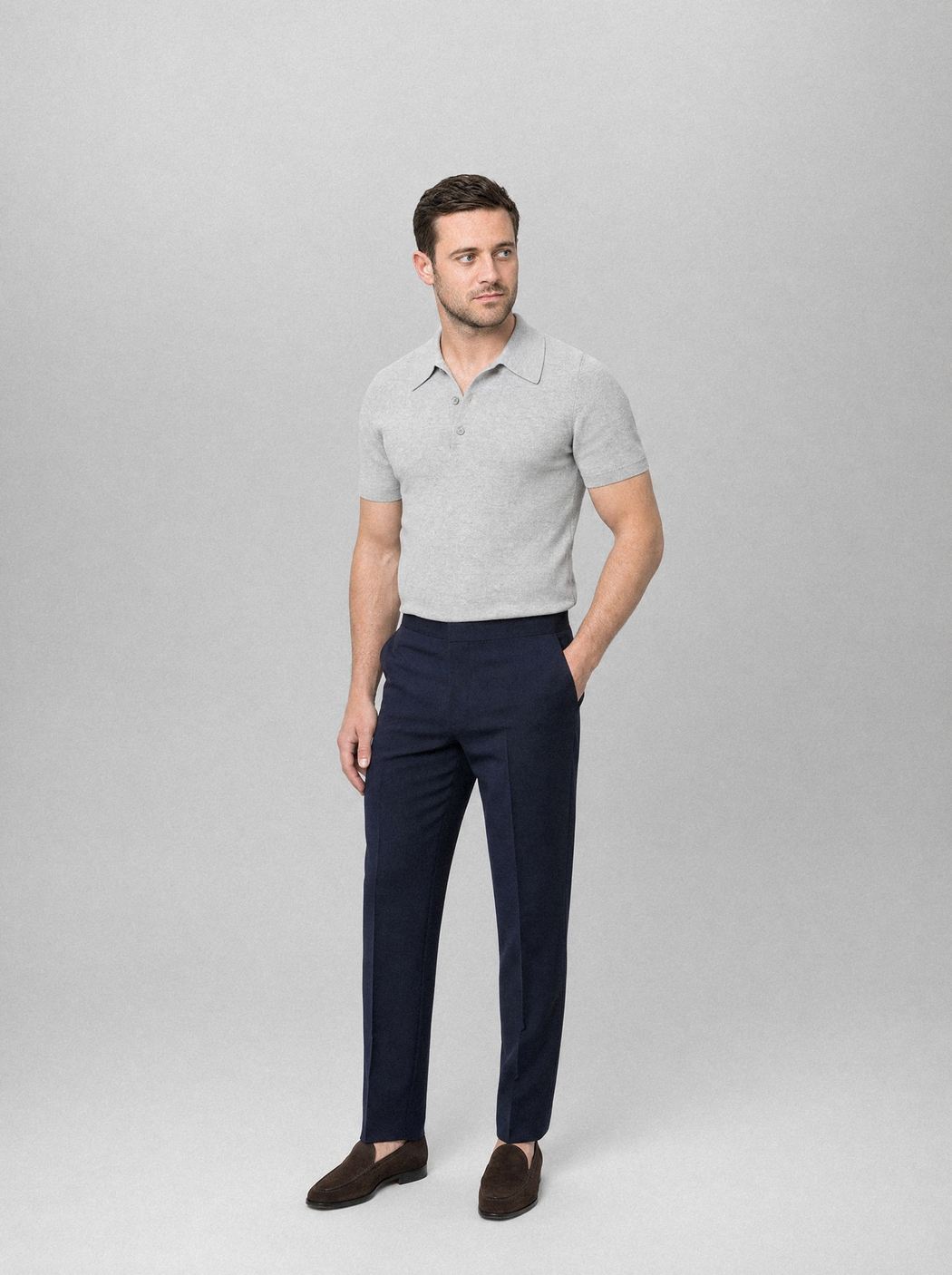 Navy Tailored Trousers