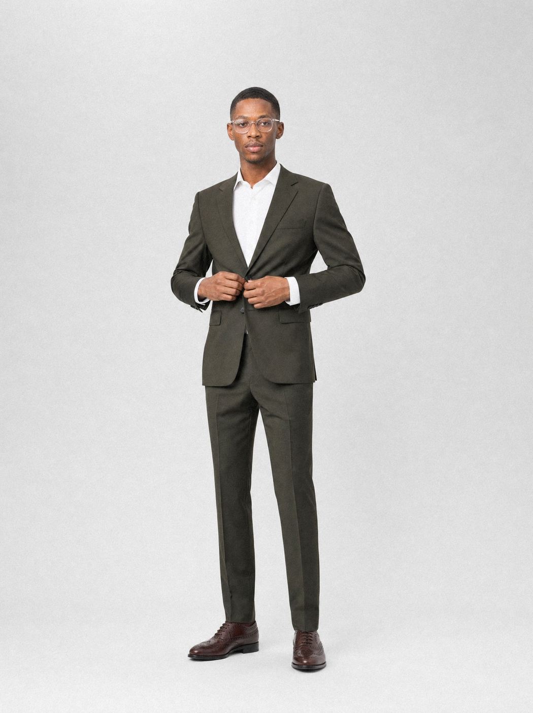Olive Two-Piece Suit, front