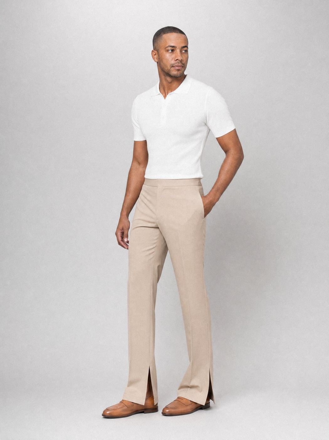 Stone Split-Hem Flares
