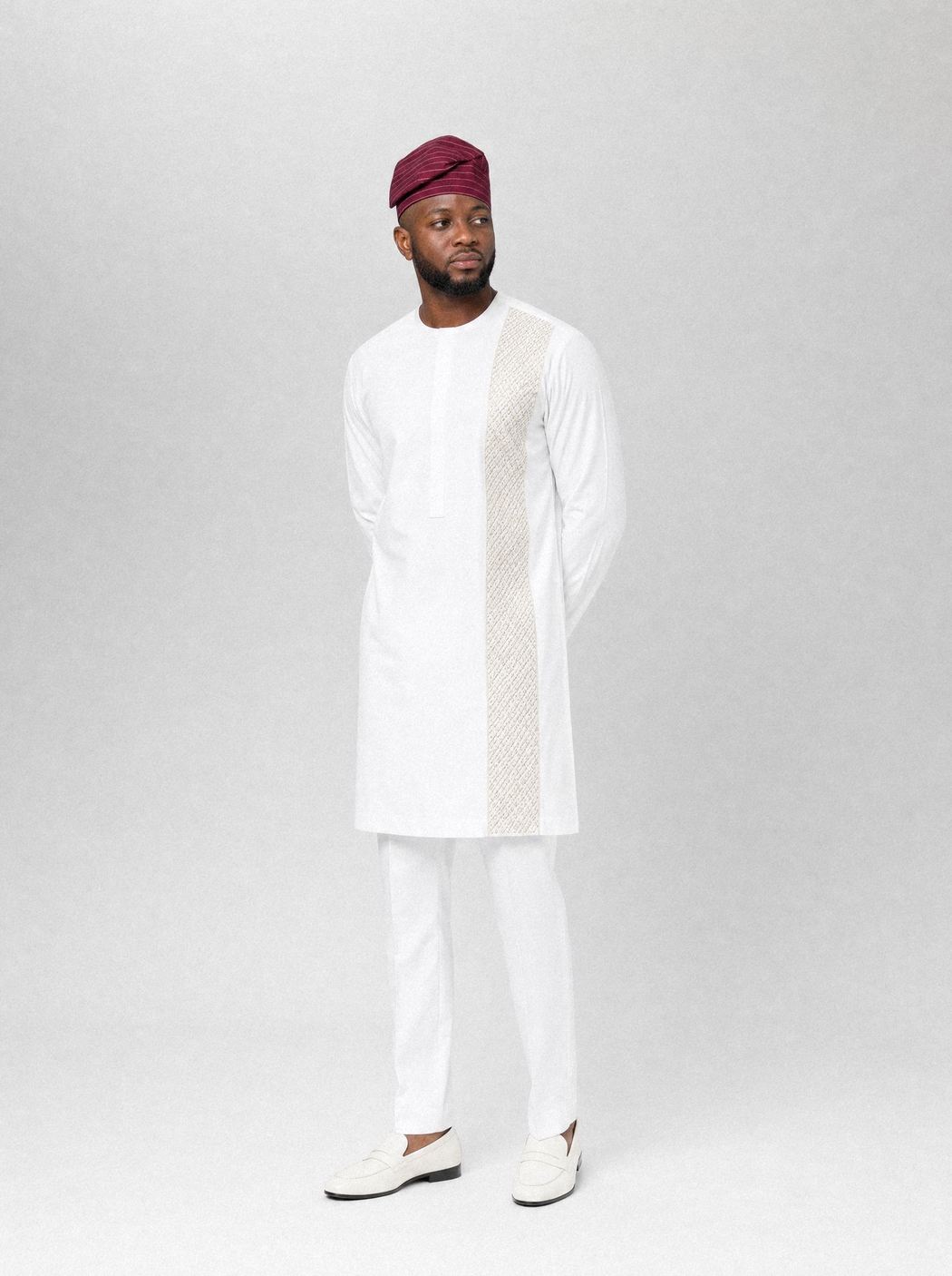 White Column Kaftan, front